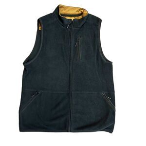 Venado Black Fleece Full Zip Sleeveless Outdoor Vest Size L